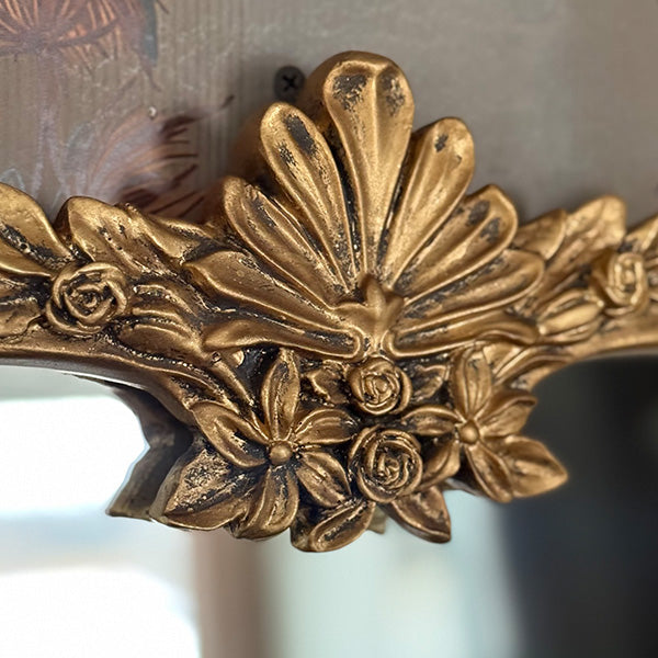 Golden Floral Rectangular Mirror